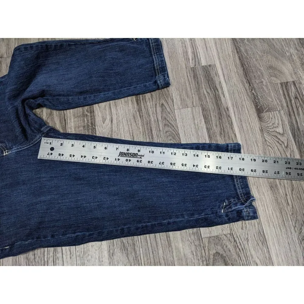 Lee Size 6 Medium Just Below Waist Embroidered Denim‎ Blue Jeans Capris